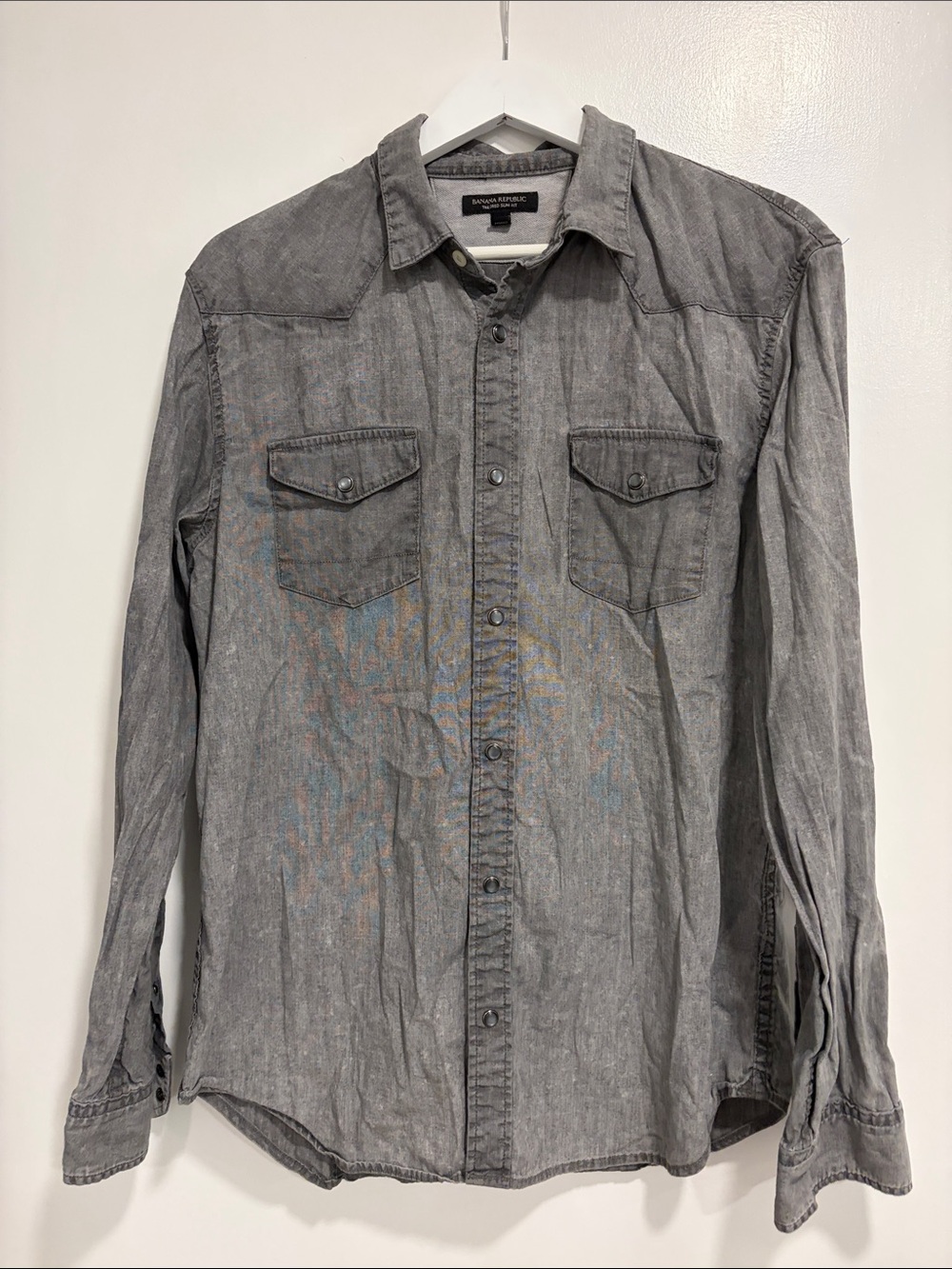 Banana Republic Men’s Gray Western-Style Button Shirt